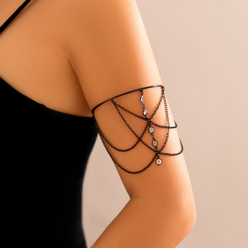 Punk Ρυθμιζόμενη Ορθογώνια Κρεμαστό Γυναικεία Κρεμαστό Γυναικεία Αλυσίδα Ανοιχτό Περιβραχιόνιο Resort Wind Beach