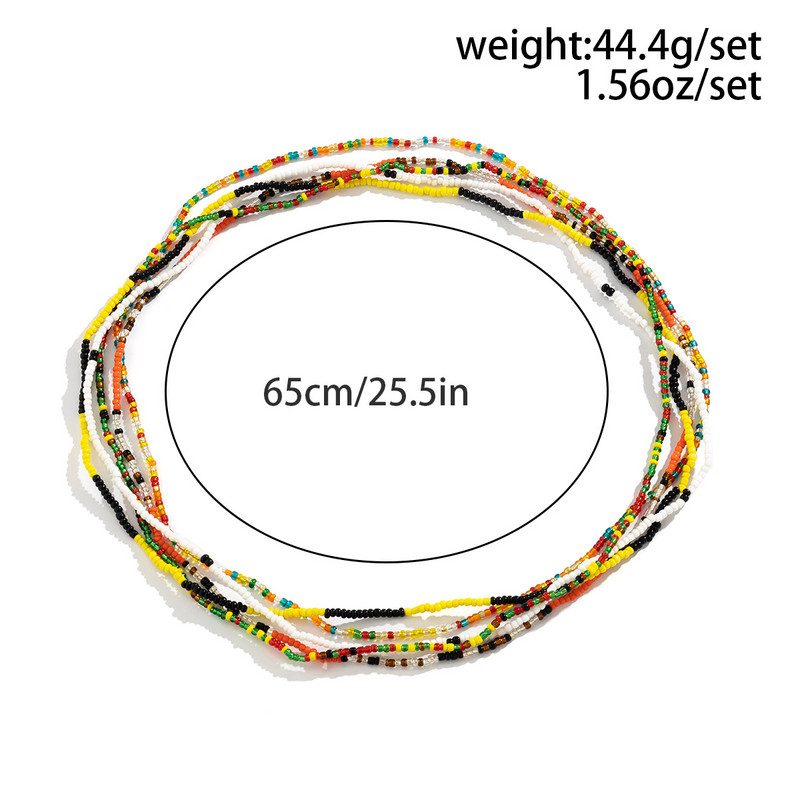 5 tk Ranna vabaaja riisipärlitega elastne kehaketi komplekt naistele seksikas värvi kontrastses helmestega vööketiga reisipuhkuse aksessuaarid