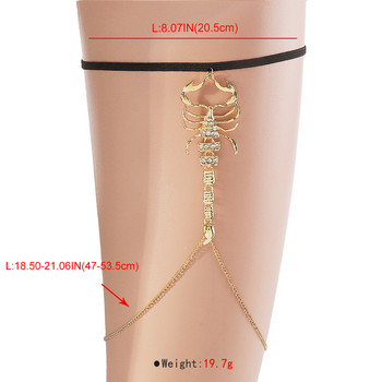 Модерна диамантена Bling Bling позлатена верига със змийски крак за жени Секси страз, скорпион, паяк, еластична верига за тяло, бижута, подарък