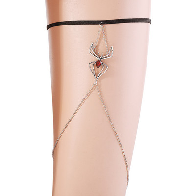 Trendy Diamond Bling Bling επίχρυση αλυσίδα ποδιών φιδιού για γυναίκες Σέξι στρας Scorpion Spider Ελαστική αλυσίδα σώματος κοσμήματα