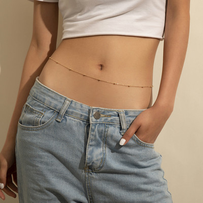 Seksuali estetiška Kalnų krištolinė grandinėlė į pilvą Blizganti juosmens grandinėlė karoliukų grandinėlė diržas vasarą Moterų mada kūno papuošalai paplūdimio atostogų papuošalai