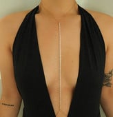 Sexy jednoduchý drahokamový retiazkový postroj na hrudník v bikinách pre ženy, festivalové doplnky, sexy krížový krištáľový retiazkový postroj na podprsenku