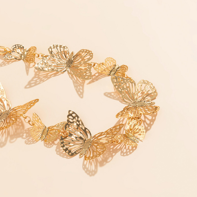 Hip hop punk leptir lanac oko struka za žene Seksi metalni jednoslojni bikini nakit za tijelo Y2K dodaci