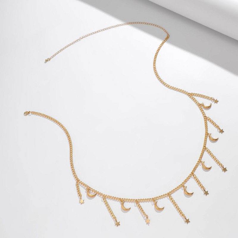 Trendy, seksi zvijezda, mjesec, privjesak, lanac oko struka za žene, ljetni bikiniji za plažu, novi lanac za tijelo, festivalski dodaci za nakit