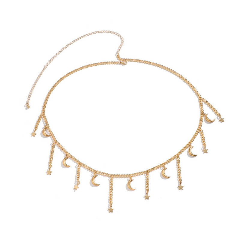 Trendy, seksi zvijezda, mjesec, privjesak, lanac oko struka za žene, ljetni bikiniji za plažu, novi lanac za tijelo, festivalski dodaci za nakit