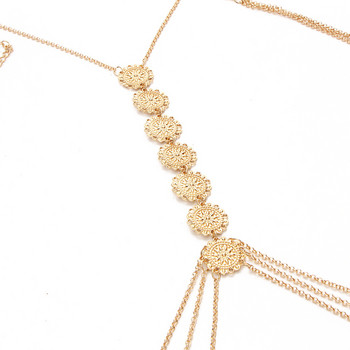 Bls-miracle Bohemia Fashion Jewelry Gold Color Punk Flower Body Chain For Women Sexy Statement Body Chains Аксесоари BN-11