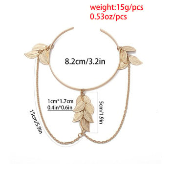 bls-miracle Vintage Leaves Arm Chain For Women Personality Punk Boho Upper Armlet Manšet Armlet Band Bangle Гривна Бижута