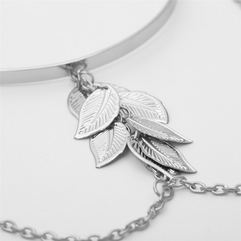 bls-miracle Vintage frunze lanț de braț pentru femei personalitate punk boho partea superioară braț manșetă braț braț braț brățară bijuterii