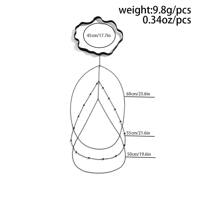 Gooti must seeria mitmekihiline reie kett Seksikas naistele Kehaehted Pisikesed helmed Võlu risti jalakett Rannapeokingid