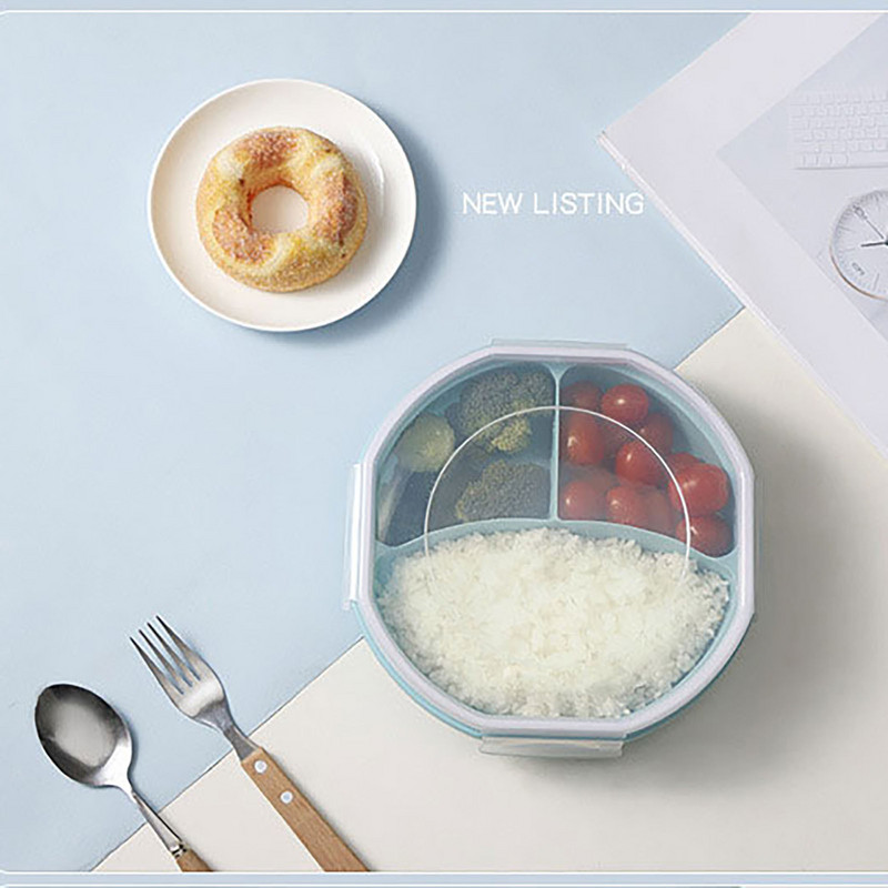 Kutija za ručak s 3 odjeljka Zdravi materijal za višekratnu upotrebu Studentski pribor za jelo u mikrovalnoj pećnici Posuda za pohranu hrane Kutija za ručak