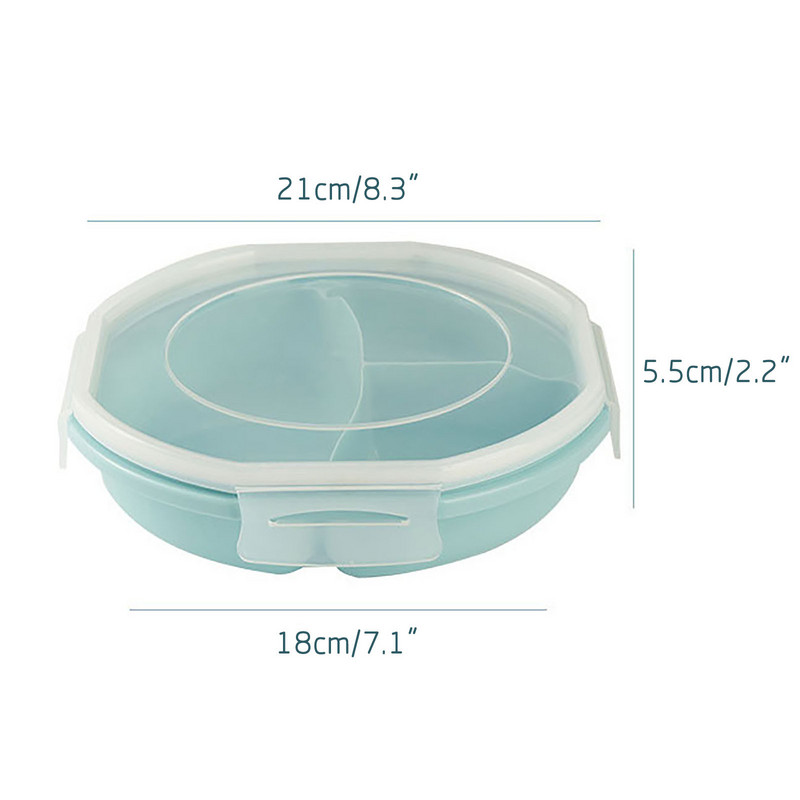 Kutija za ručak s 3 odjeljka Zdravi materijal za višekratnu upotrebu Studentski pribor za jelo u mikrovalnoj pećnici Posuda za pohranu hrane Kutija za ručak