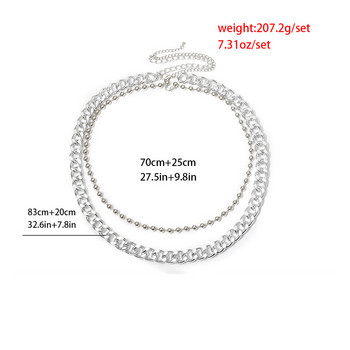 2020 Нова мода сребърен цвят Метална топка Верига за кръста Дебели вериги за тяло за жени Boho Прости регулируеми бижута Парти подарък