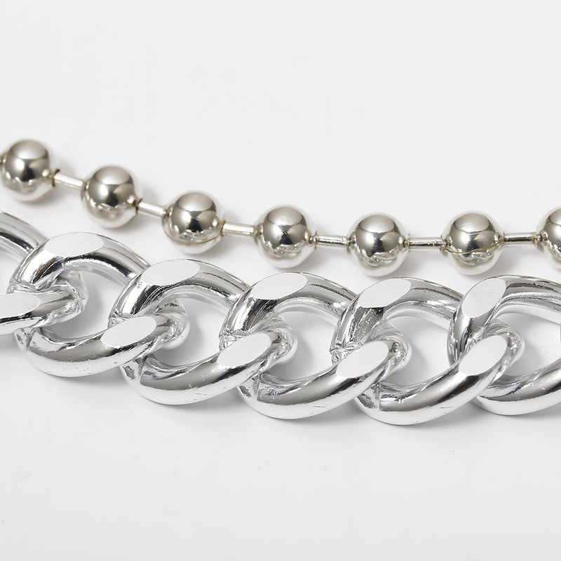 2020. aasta uus mood, hõbedase värvi metallist palliga pihakett Paksud kehaketid naistele Boho lihtne reguleeritav ehte pidulik kingitus