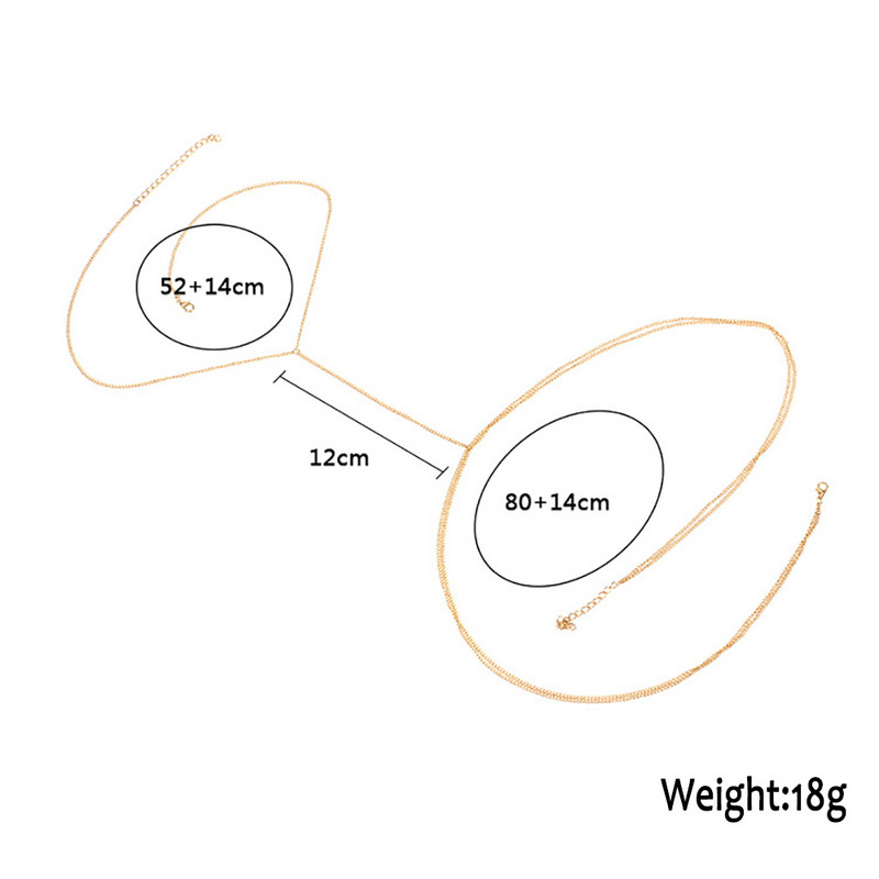 Bls-miracle Bohemia Stílus Divat Punk Arany Szín Lánc Body Lánc Nőknek Szexi Statement Ocean Body Ékszer Lány Ajándék BN-22