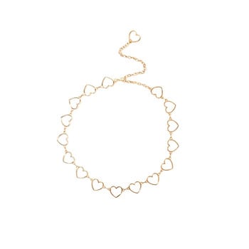 Νέα μόδα κούφια σε σχήμα καρδιάς, ρυθμιζόμενη αλυσίδα μέσης, αλυσίδες σώματος για γυναίκες Bohemia Simple Gold Color Chain Jewelrys Party Δώρο