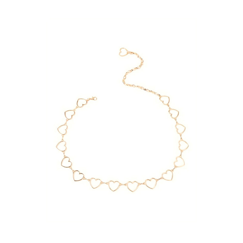 Novi modni šuplji lančić u obliku srca, podesivi struk Lanci za tijelo za žene Bohemia Jednostavan zlatni lanac Jewelrys Party Gift