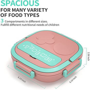 Кутия Bento от неръждаема стомана Изолирана кутия за обяд за деца, малки момичета Метални порционни секции Непропусклива кутия за контейнер за обяд