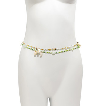 Classic Shell Beaded Waist Chain Rice Beads Multi-layer Body Chain Bump Color Gravel Γυναικεία αξεσουάρ Χονδρική 200