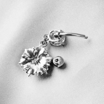 Fashion New Vintage Snowflake Bellybutton Ring Creative εξαγωνικό μενταγιόν ζιργκόν με κρεμαστό κόσμημα διάτρησης με κουμπί