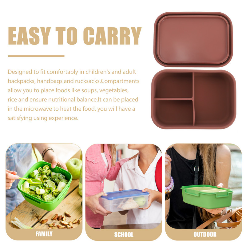 Lekkekindlad Bento Box Lõunakarbid Laste Toiduvalmistus Karbid Suupisted Bento Box Silikoonist lõunakarp Mini Silikoonist serveerimisvaagnad