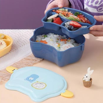 Bento Box Θήκη διπλού στρώματος Καλή σφράγιση Παιδικά σνακ Φρούτα μεσημεριανό κουτί Γελοιογραφία Bento Box Προμήθειες για πικνίκ