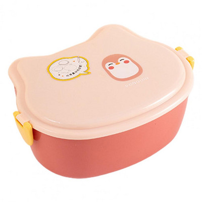 Bento Box kahekihiline sahtel Hea tihendus Mikrolaineahjus kasutatav laste suupistete ja puuviljade lõunakarp Multifilmi Bento Box piknikutarbed