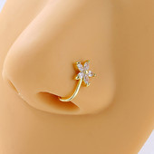 1 részes réz kapocs orrgyűrű hamis orr piercing kapocs hamis ékszer Műpiercing Nez