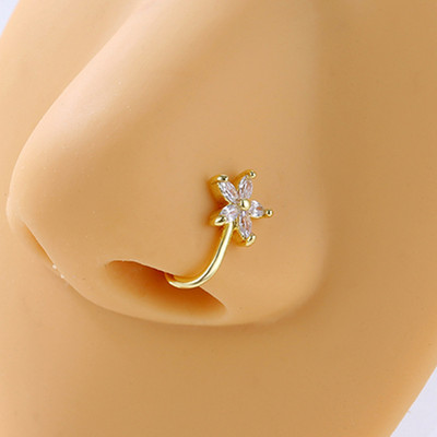 1 részes réz kapocs orrgyűrű hamis orr piercing kapocs hamis ékszer Műpiercing Nez