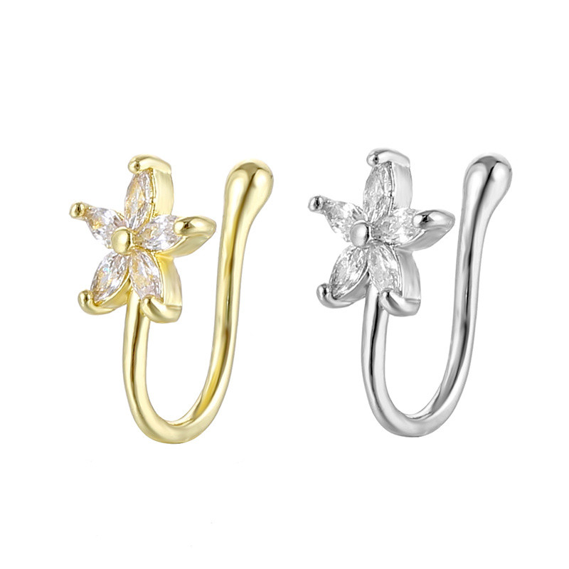 1 részes réz kapocs orrgyűrű hamis orr piercing kapocs hamis ékszer Műpiercing Nez