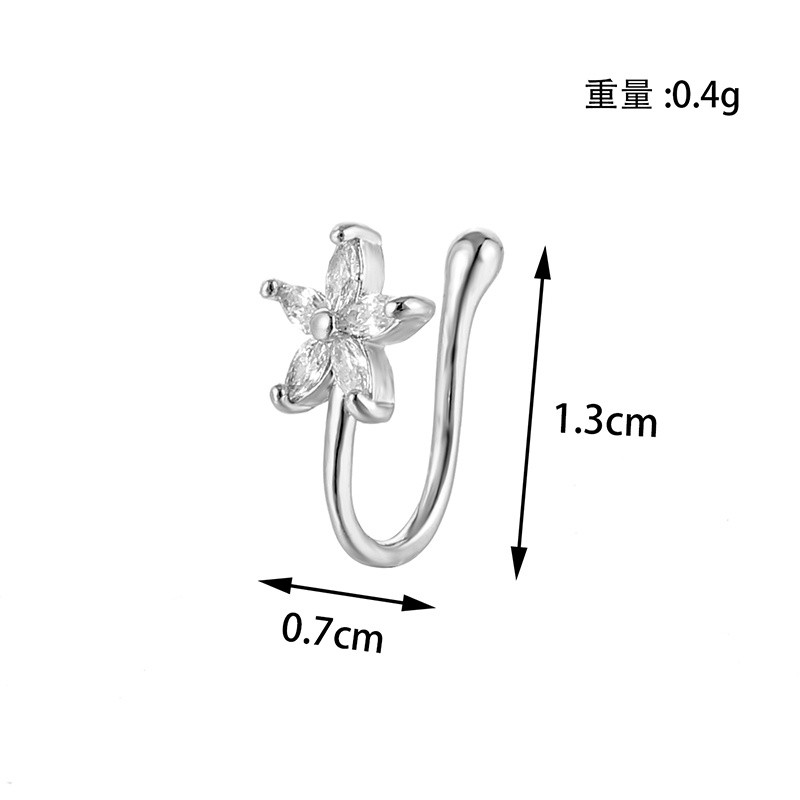 1 részes réz kapocs orrgyűrű hamis orr piercing kapocs hamis ékszer Műpiercing Nez