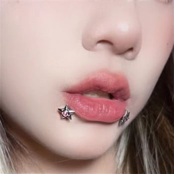 16G Titanium Steel Piercing Lip Stud για γυναίκες κορίτσια Εξαιρετικό Ζιργκόν Lip Piercing Body Jewelry Y2k Αξεσουάρ