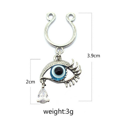 Kristály szexi mellbimbógyűrű pillangó ördögszem Kígyó hamis piercing testékszer női mellbimbócsipesz melldísz buli 1db