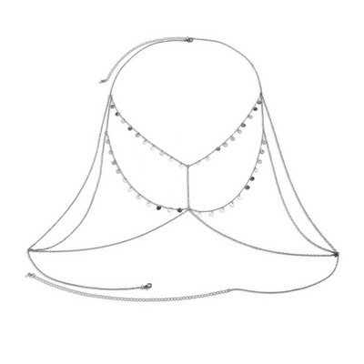 Reguleeritavad bikiinid peokaunistused metallist rannatarvikud keha ehted kaelakee naistele rinnakett litrid kehakett