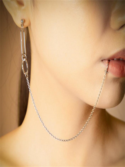 Nauji metaliniai geometriniai auskarai, lūpų nagai, nosies nagai, papuošalai iš žmogaus auskarų, nerūdijančio plieno nosies papuošalai