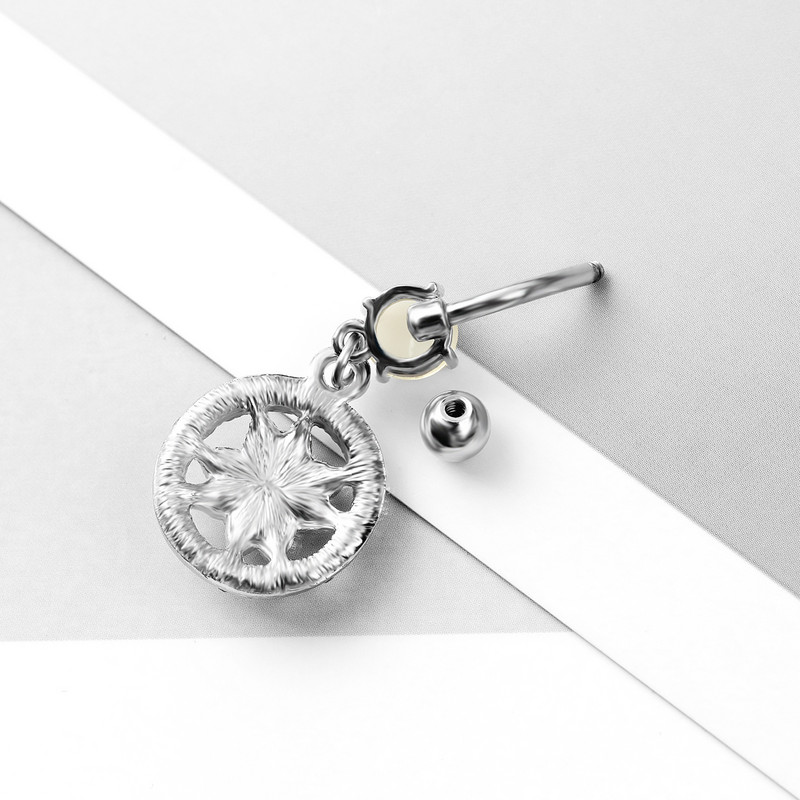 Ευρωπαϊκή και Αμερικανική Νέα Στρογγυλή μόδα Δαχτυλίδι Bellybutton Round Zircon Bellybutton Pincture Jewelry