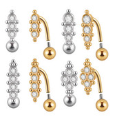 1 tk Kirurgilisest terasest kullatud kristallsest nööbist rõngad, uued moodsed rippuvad nabakangid naistele, tüdrukute augustamise ehted