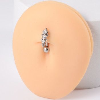 1 ΤΕΜ. Χειρουργικό ατσάλι με επιχρυσωμένο κρύσταλλο δαχτυλίδια με κοιλιακό κουμπάκι Νέα μόδα Dangle Barbell αφαλός για γυναίκες Κοσμήματα για διάτρηση σώματος