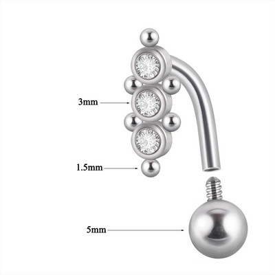 1 tk Kirurgilisest terasest kullatud kristallsest nööbist rõngad, uued moodsed rippuvad nabakangid naistele, tüdrukute augustamise ehted