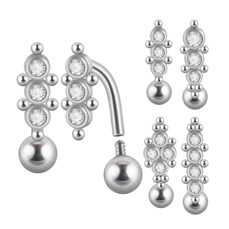 1 tk Kirurgilisest terasest kullatud kristallsest nööbist rõngad, uued moodsed rippuvad nabakangid naistele, tüdrukute augustamise ehted