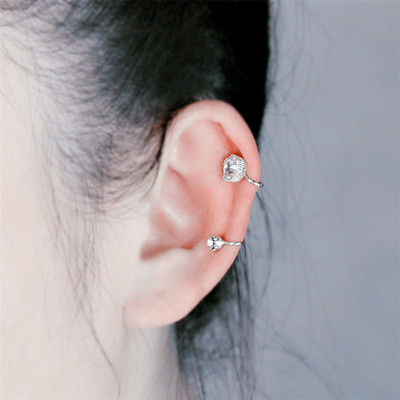 Visokokvalitetne ženske klips naušnice Crystal Flower Pearl Clip-on Naušnica bez probušenih zvijezda Naušnice Djevojački nakit za večeru