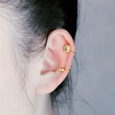 Visokokvalitetne ženske klips naušnice Crystal Flower Pearl Clip-on Naušnica bez probušenih zvijezda Naušnice Djevojački nakit za večeru