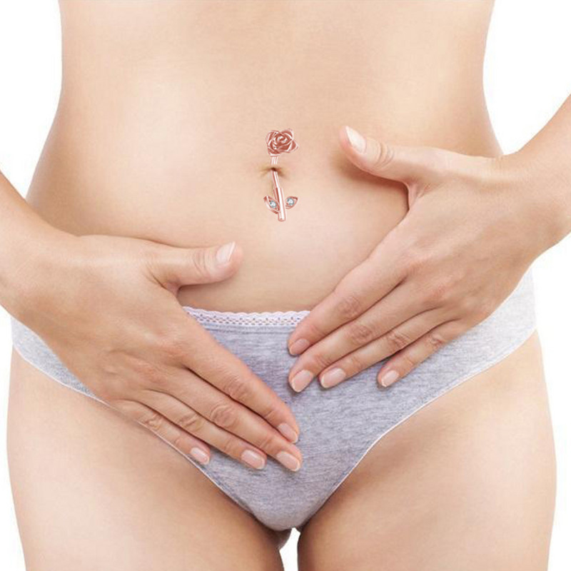 1 tk Armas roosiõieline naba augustamine varraste lehtedega kõrvarõngad tsirkoonist inkrusteeritud kristallist kõhunööbiga sõrmused naiste peokõrva keha ehted