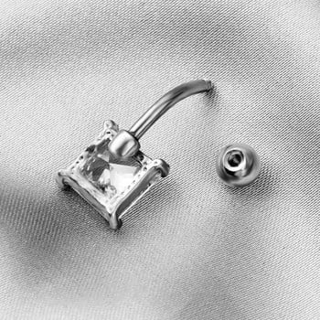 New Square Zircon Bellybutton Nail Απλό και ανθεκτικό στην αλλεργία Δαχτυλίδι αφαλού Μόδα και προστασία του περιβάλλοντος Ανθρώπινο σώμα