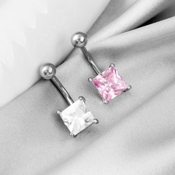 New Square Zircon Bellybutton Nail Απλό και ανθεκτικό στην αλλεργία Δαχτυλίδι αφαλού Μόδα και προστασία του περιβάλλοντος Ανθρώπινο σώμα