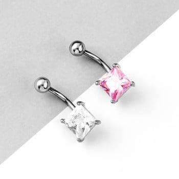 New Square Zircon Bellybutton Nail Απλό και ανθεκτικό στην αλλεργία Δαχτυλίδι αφαλού Μόδα και προστασία του περιβάλλοντος Ανθρώπινο σώμα