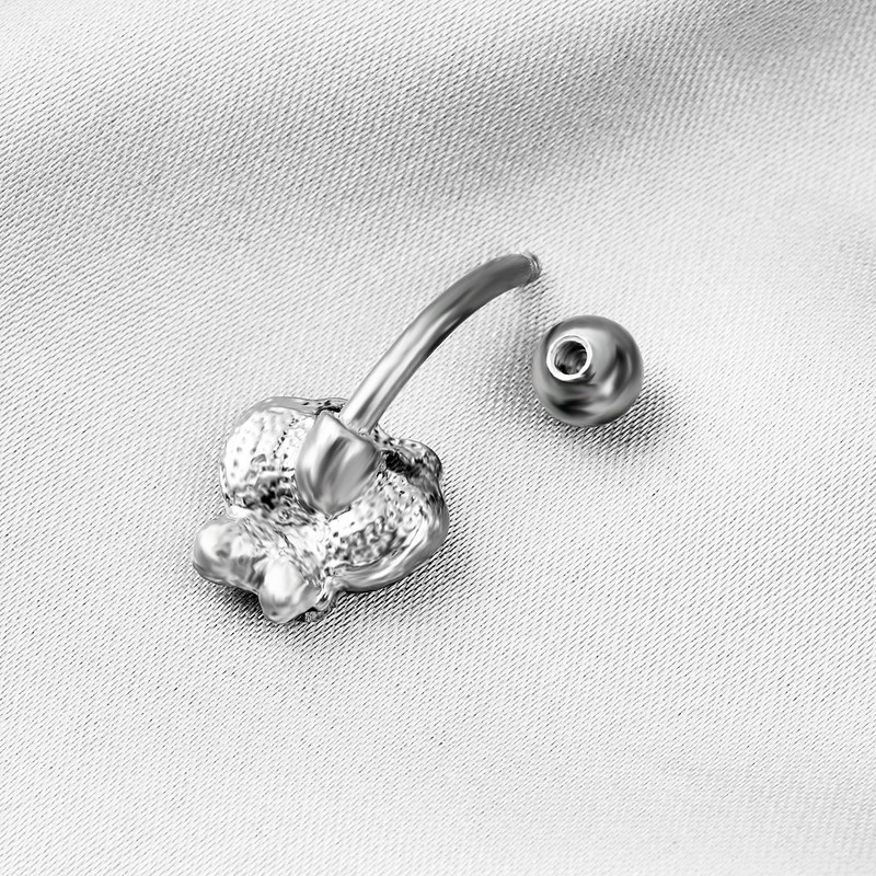 Nouă modă din oțel inoxidabil fluture zircon inel pentru buric pentru unghii antialergice bijuterii pentru perforarea corpului uman