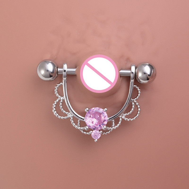 2 vnt. Vandens lašas spenelių auskarų vėrimas cirkonio krūtų auskarų vėrimas papuošalai spenelių štanga Seksualūs moterų spenelių žiedai skydas dangtelis Štanga 14G