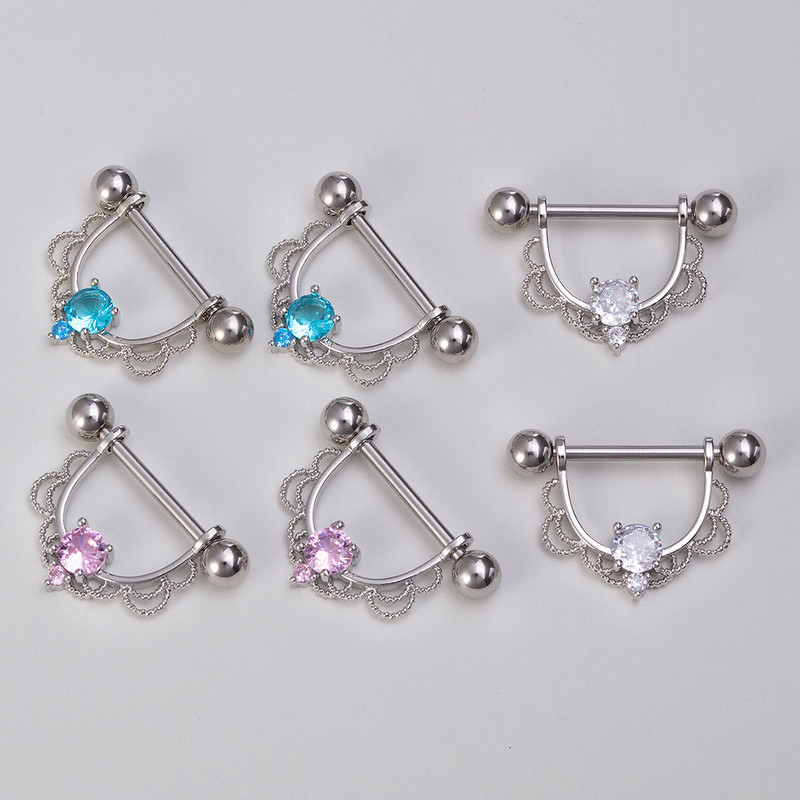 2 vnt. Vandens lašas spenelių auskarų vėrimas cirkonio krūtų auskarų vėrimas papuošalai spenelių štanga Seksualūs moterų spenelių žiedai skydas dangtelis Štanga 14G