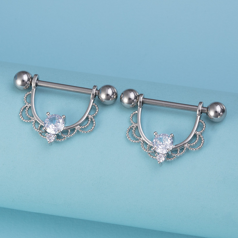 2 vnt. Vandens lašas spenelių auskarų vėrimas cirkonio krūtų auskarų vėrimas papuošalai spenelių štanga Seksualūs moterų spenelių žiedai skydas dangtelis Štanga 14G