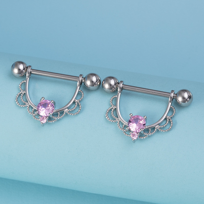 2 vnt. Vandens lašas spenelių auskarų vėrimas cirkonio krūtų auskarų vėrimas papuošalai spenelių štanga Seksualūs moterų spenelių žiedai skydas dangtelis Štanga 14G